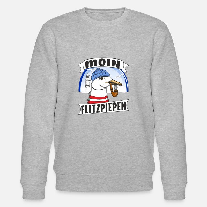 MÖWE MOIN FLITZPIEPEN - Stanley/Stella Unisex Bio-Sweatshirt CHANGER  - Grau meliert