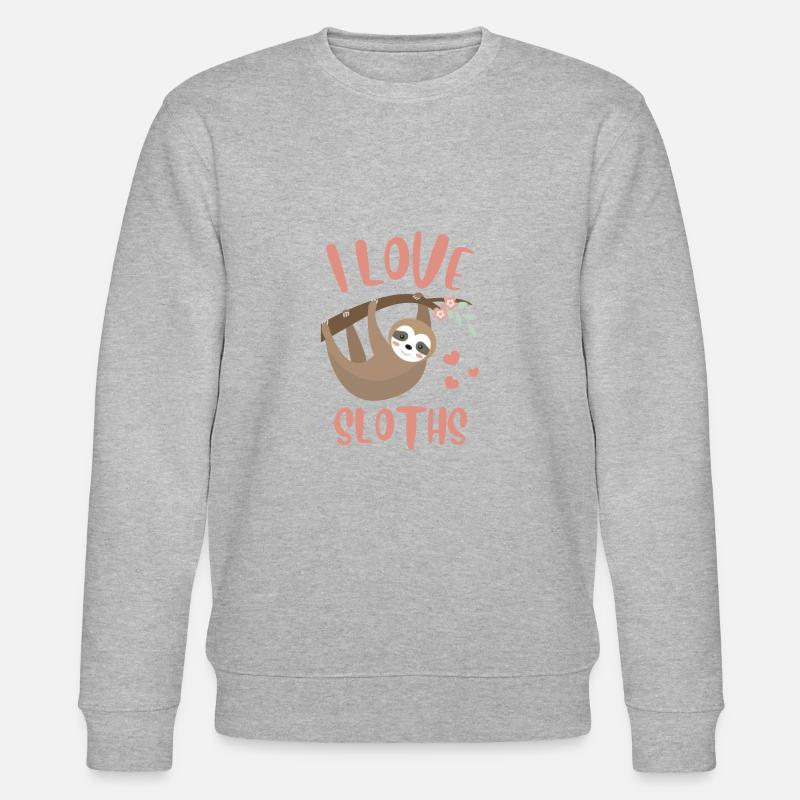 Ich liebe Faultiere - Stanley/Stella Unisex Bio-Sweatshirt CHANGER - Grau meliert