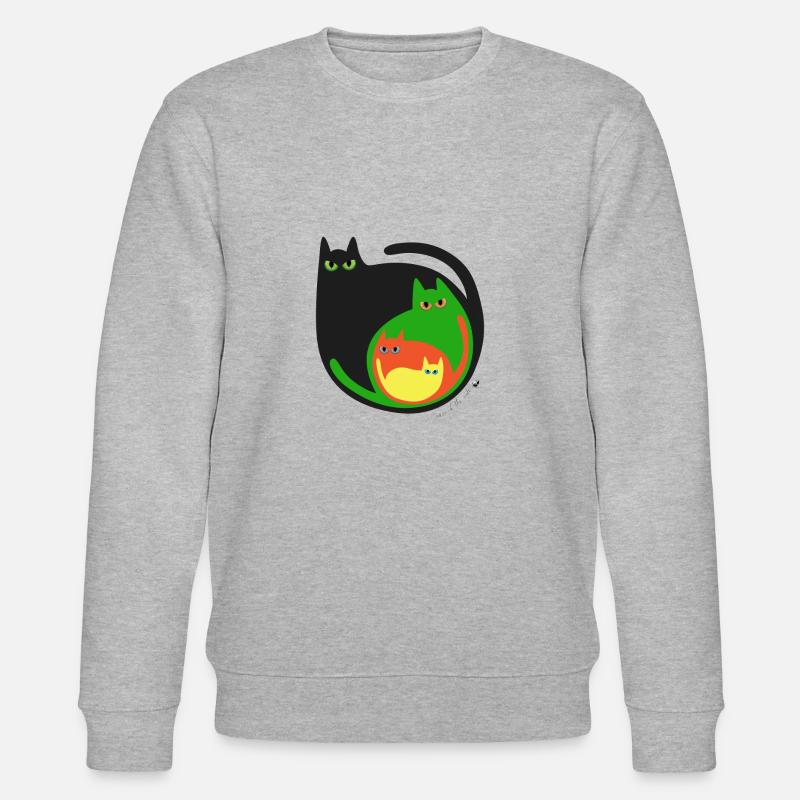 Runde farbige Katzen Abbildung - Stanley/Stella Unisex Bio-Sweatshirt CHANGER  - Grau meliert