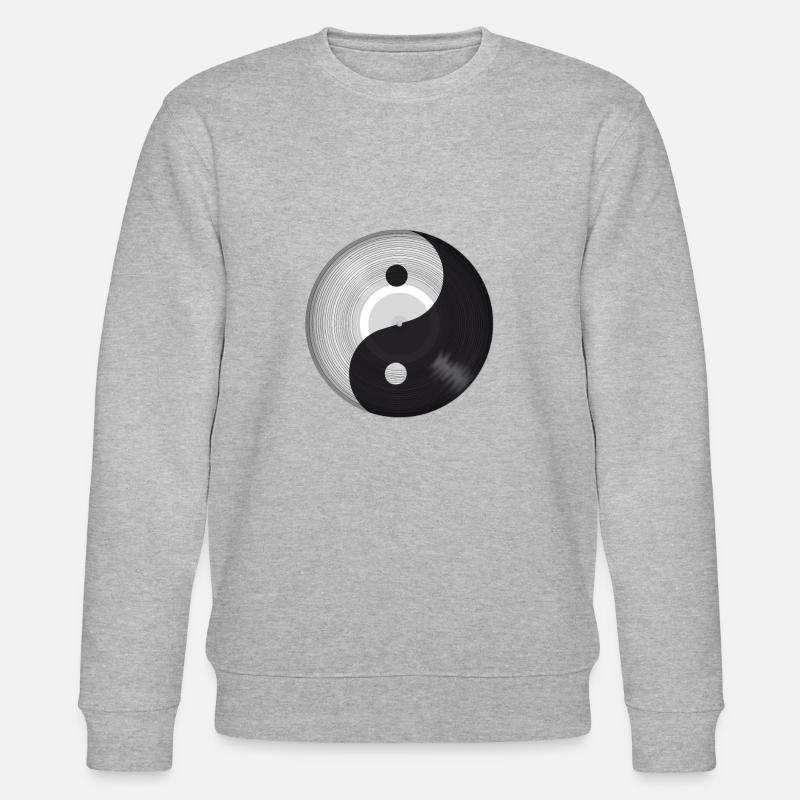 Yin Yang Musik Schallplatte - Stanley/Stella Unisex Bio-Sweatshirt CHANGER - Grau meliert