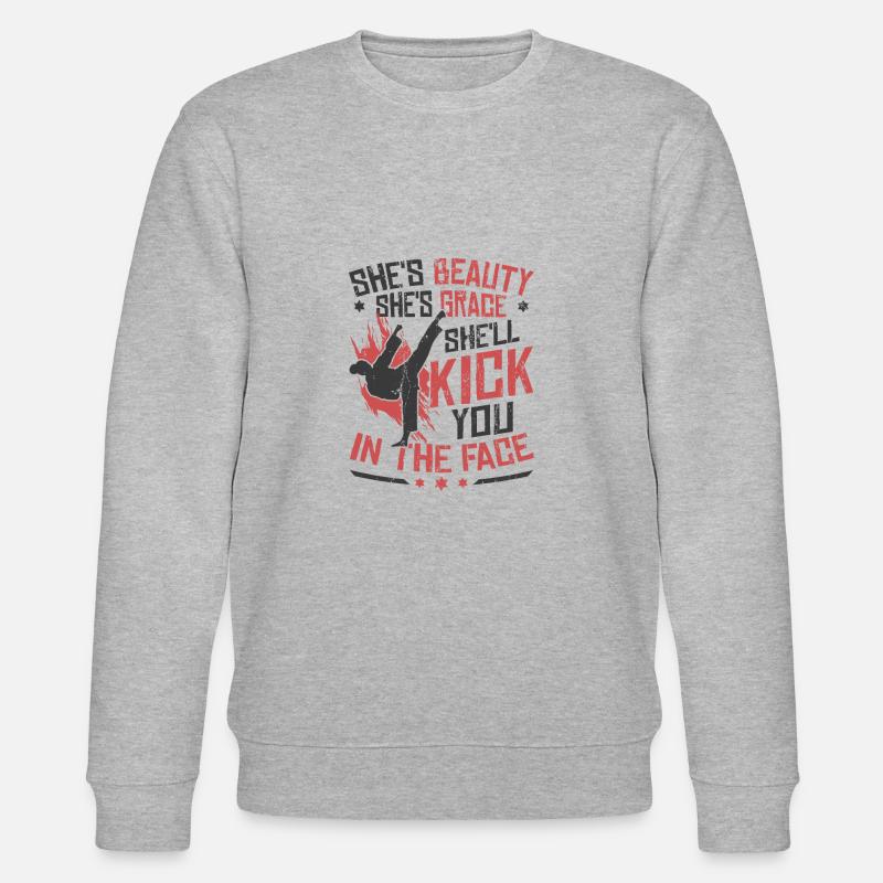 Karate-Mädchen liebt Karate - Stanley/Stella Unisex Bio-Sweatshirt CHANGER  - Grau meliert