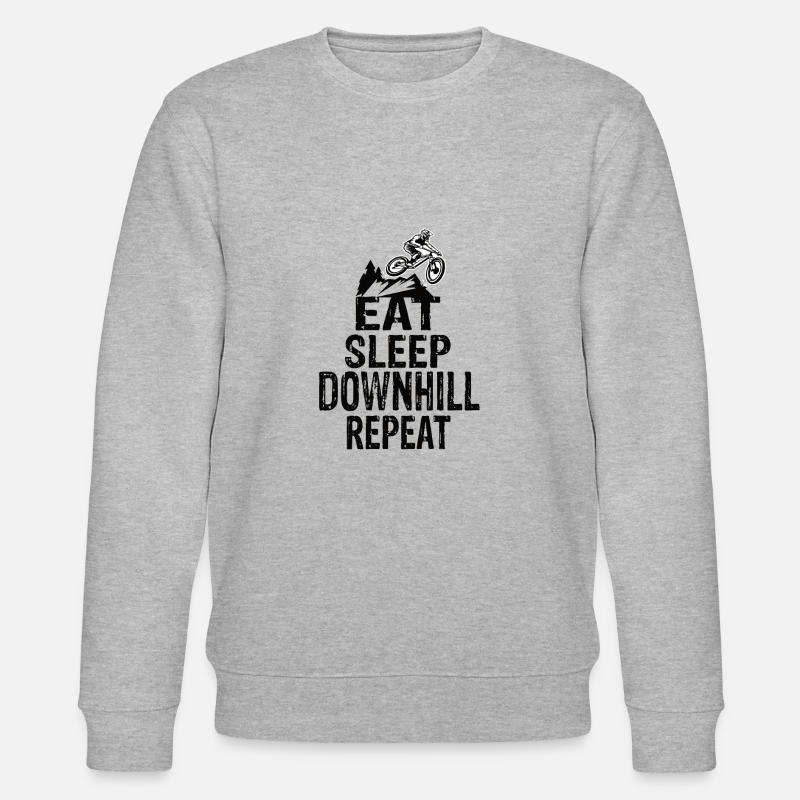 Eat Sleep Downhill Repeat - Stanley/Stella Unisex Bio-Sweatshirt CHANGER  - Grau meliert