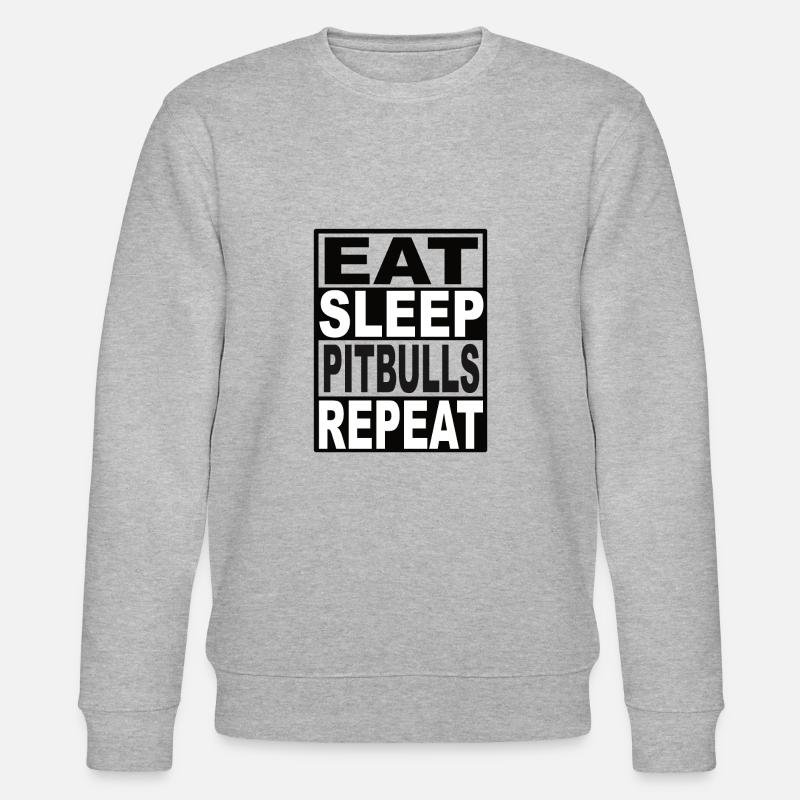 Eat Sleep Pitbulls Repeat - Stanley/Stella Unisex Bio-Sweatshirt CHANGER  - Grau meliert