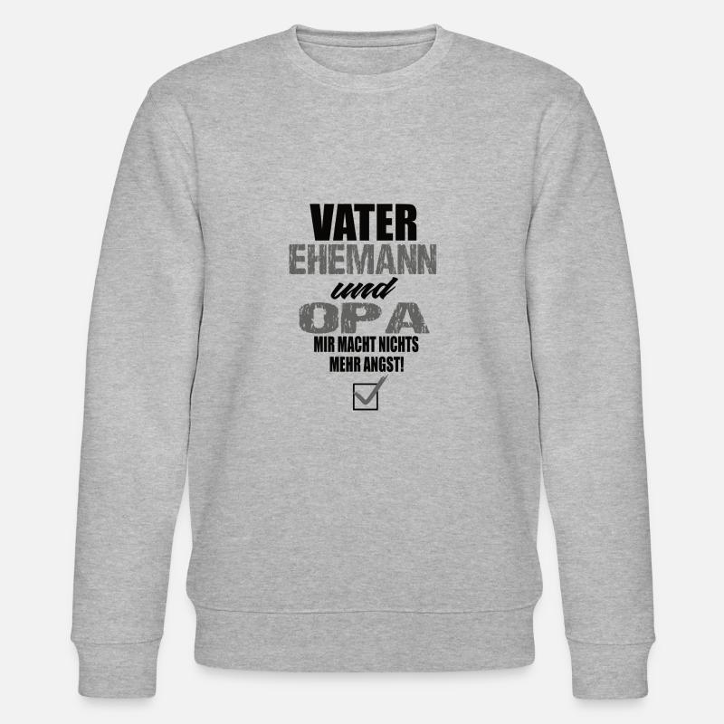 Vater Ehemann und Opa - Stanley/Stella Unisex Bio-Sweatshirt CHANGER  - Grau meliert