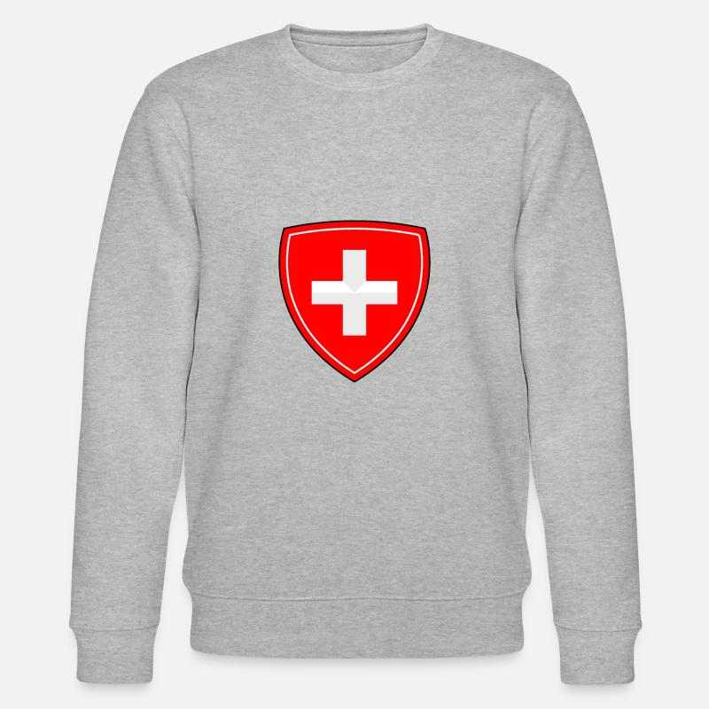 Wappen Schweiz Emblem - Stanley/Stella Unisex Bio-Sweatshirt CHANGER  - Grau meliert