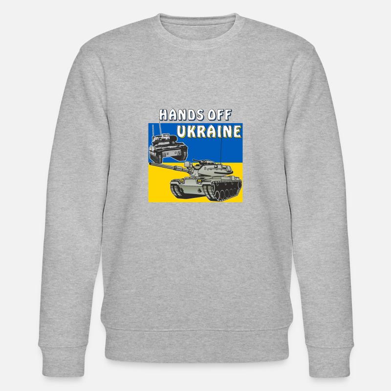 HANDS OFF UKRAINE - Stanley/Stella Unisex Bio-Sweatshirt CHANGER  - Grau meliert