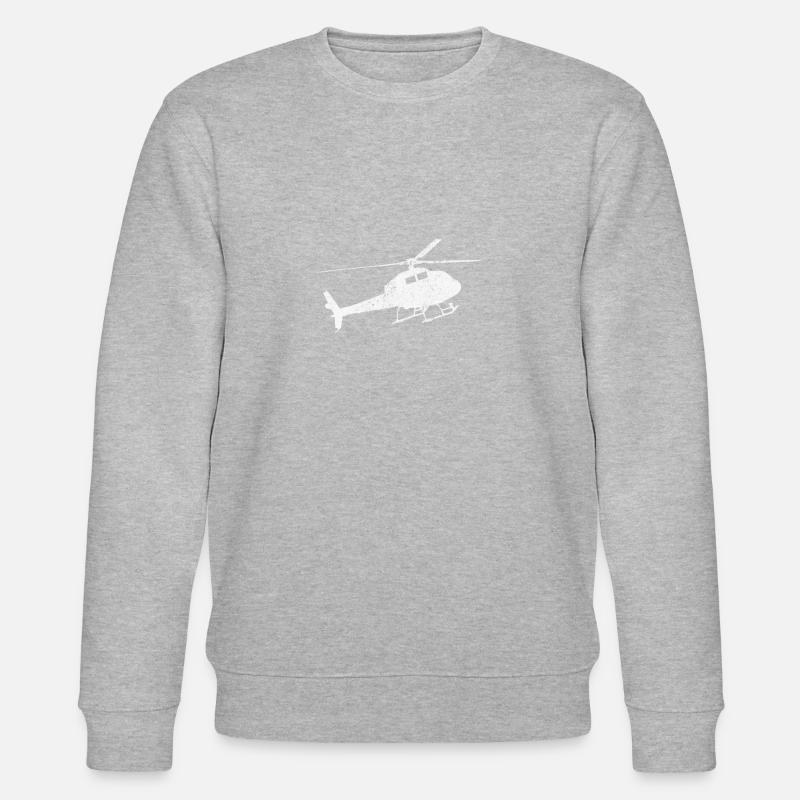 Schwarzer Helikopter Design - Stanley/Stella Unisex Bio-Sweatshirt CHANGER - Grau meliert