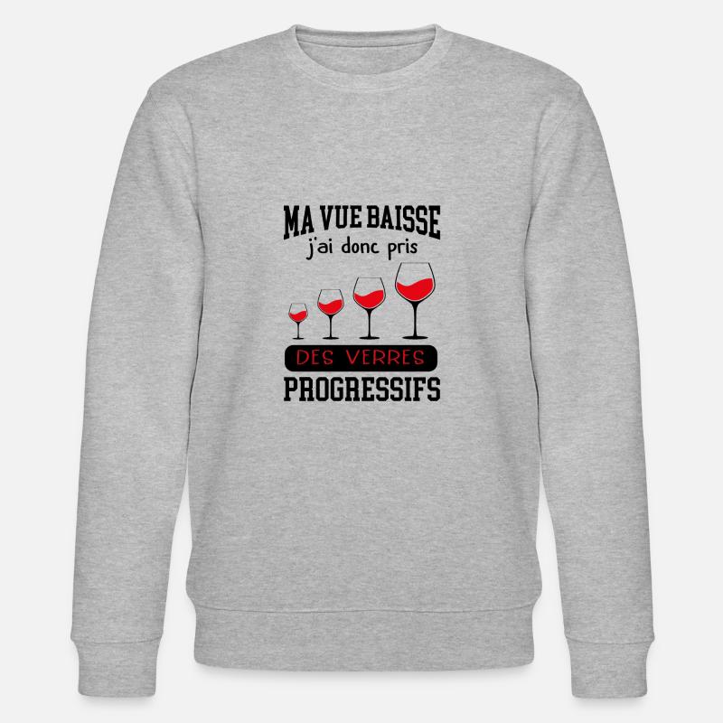 Vin alcool apéro humour - Sweat bio CHANGER Stanley/Stella Unisexe - gris chiné