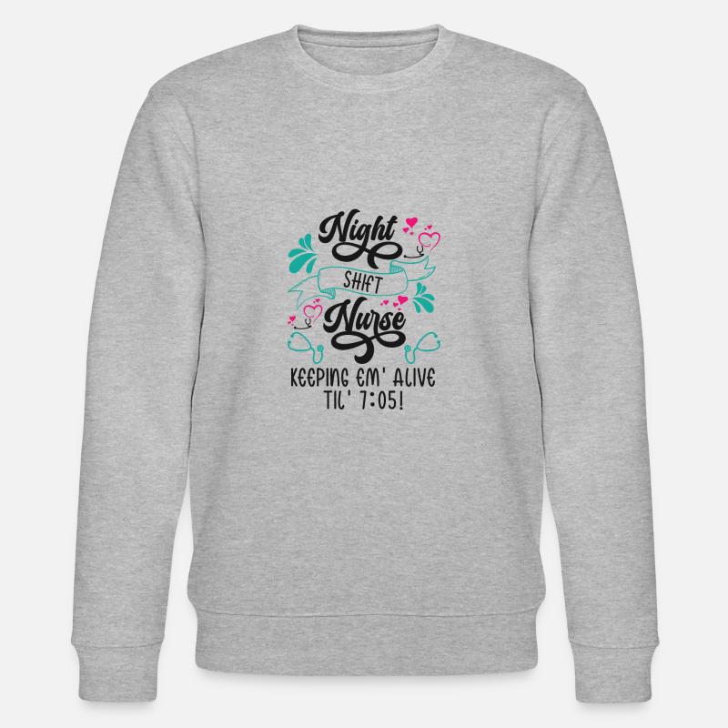 Krankenpflege Nachtschicht Krankenschwester Alive - Stanley/Stella Unisex Bio-Sweatshirt CHANGER  - Grau meliert