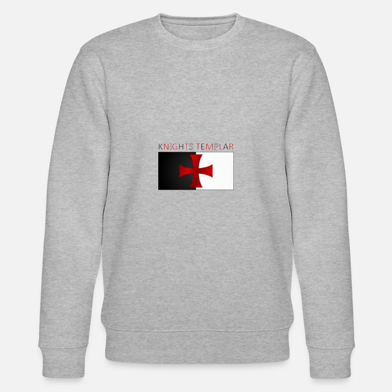 Knights Templar Templar Cross Banner - Stanley/Stella CHANGER Unisex Organic Sweatshirt - heather grey