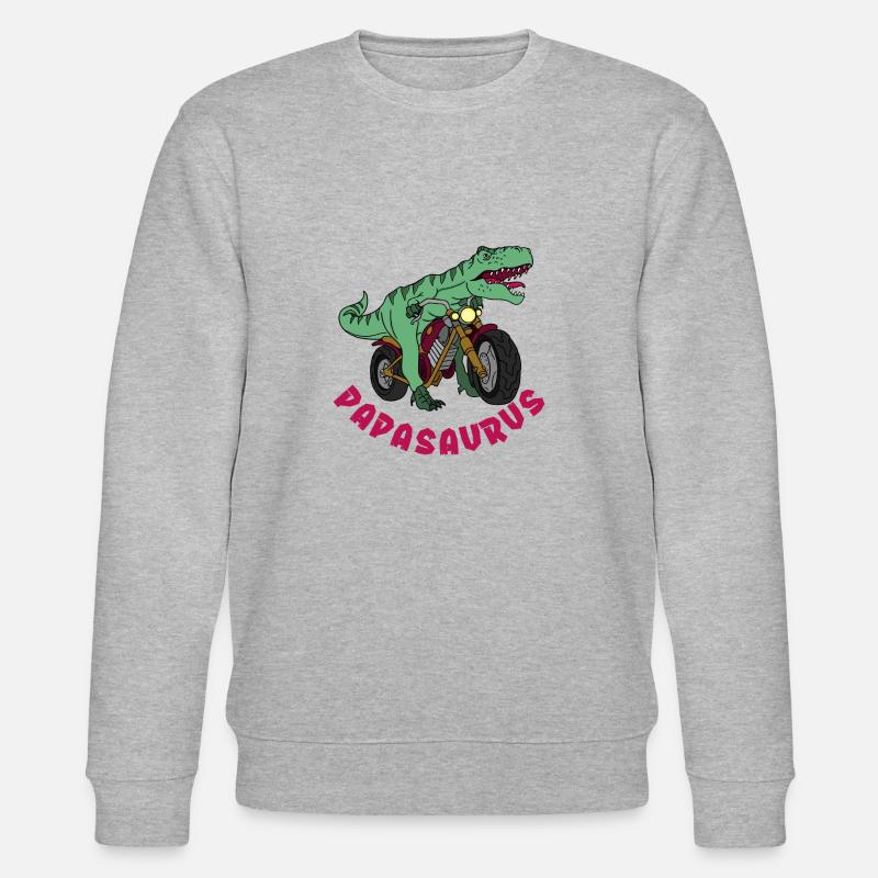 Papasaurus - Stanley/Stella Unisex Bio-Sweatshirt CHANGER  - Grau meliert