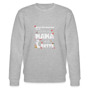 Mama ist die beste - Stanley/Stella Unisex Bio-Sweatshirt CHANGER  - Grau meliert - Vorne - Nik (191cm) & Marisol (170cm)