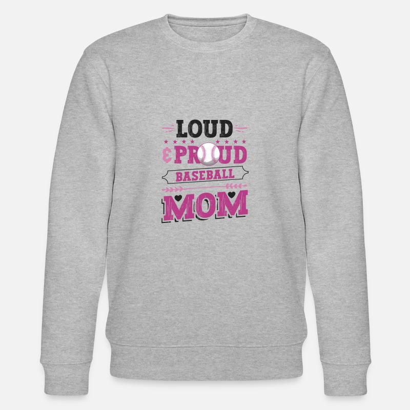 Laut und stolzer Baseball-Mutter - Stanley/Stella Unisex Bio-Sweatshirt CHANGER  - Grau meliert