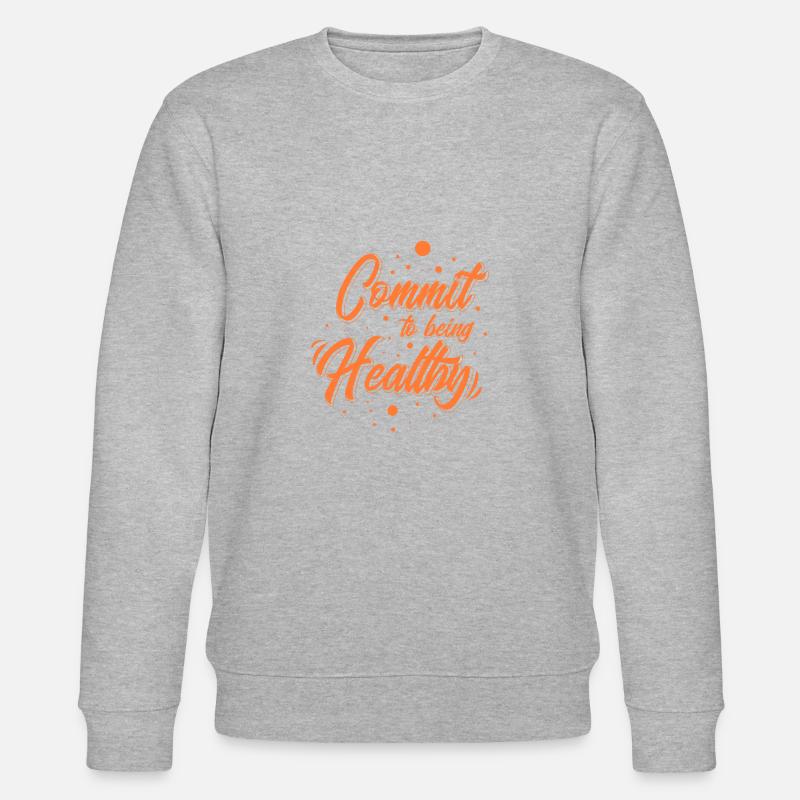 commit to being healthy - Stanley/Stella Unisex Bio-Sweatshirt CHANGER  - Grau meliert