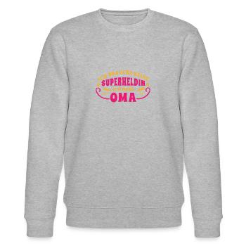 Oma Enkel Sprüche Ich habe meine Oma - Stanley/Stella Unisex Bio-Sweatshirt CHANGER  - Grau meliert - Vorne - Nik (191cm) & Marisol (170cm)
