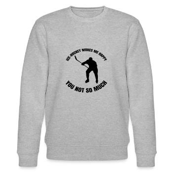 Eishockey Wintersport Eishockeyteam Geschenk - Stanley/Stella Unisex Bio-Sweatshirt CHANGER  - Grau meliert - Vorne - Nik (191cm) & Marisol (170cm)