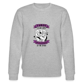 Divination Intuition Tarot Cards Fortune Telling - Stanley/Stella CHANGER Unisex Organic Sweatshirt - heather grey - Front - Nik (191cm) & Marisol (170cm)
