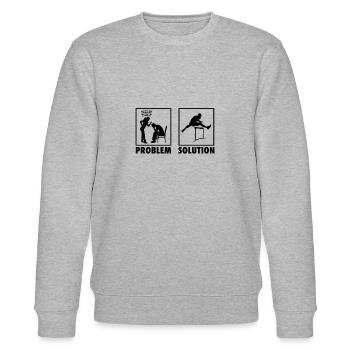 Athletics Athletes Statement Problem Solution. - Stanley/Stella Unisex Bio-Sweatshirt CHANGER  - Grau meliert - Vorne - Nik (191cm) & Marisol (170cm)