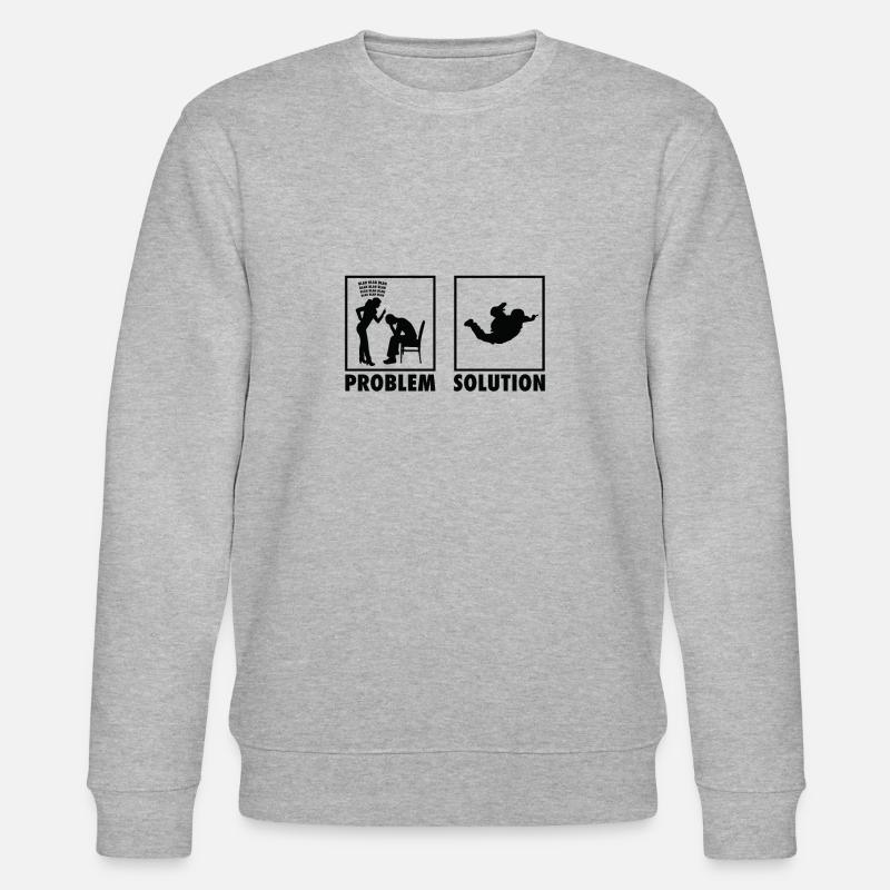 Skydiving Skydivers Statement Problem Solution. - Stanley/Stella CHANGER Unisex Organic Sweatshirt - heather grey