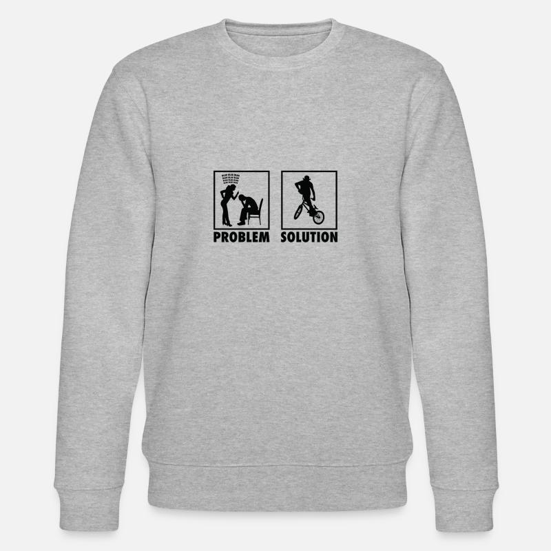 BMX Bikers Statement Problem Solution. - Stanley/Stella Unisex Bio-Sweatshirt CHANGER  - Grau meliert