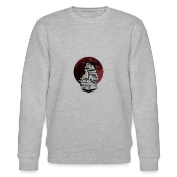 Ein Schiff in der Nacht und ein blutroter Mond - Stanley/Stella Unisex Bio-Sweatshirt CHANGER  - Grau meliert - Vorne - Nik (191cm) & Marisol (170cm)