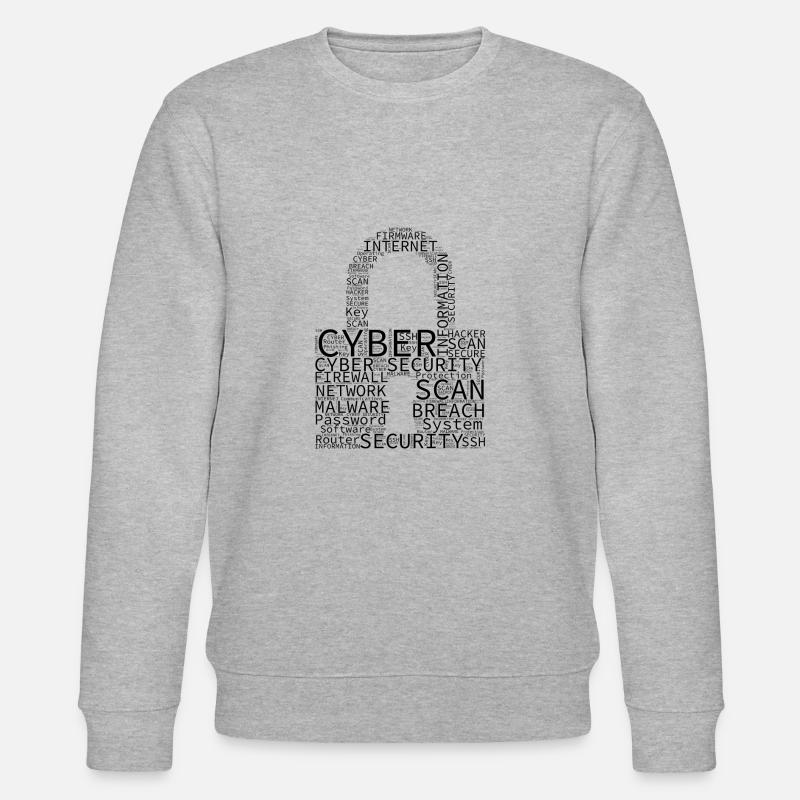 Cybersécurité Wordcloud Cadenas - Sweat bio CHANGER Stanley/Stella Unisexe - gris chiné