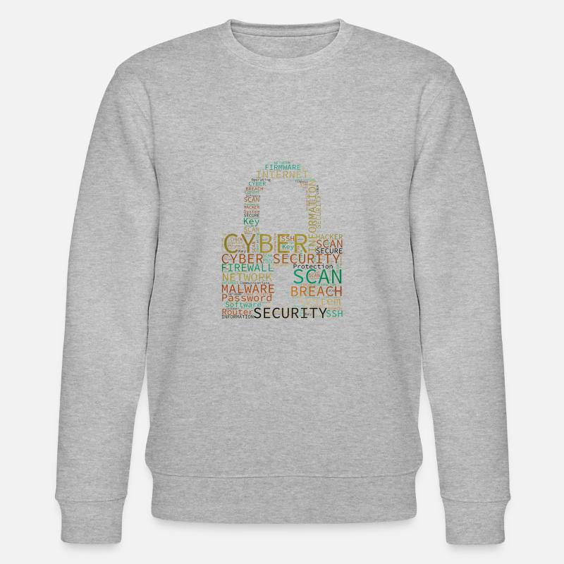 Cybersécurité Wordcloud Cadenas - Sweat bio CHANGER Stanley/Stella Unisexe - gris chiné