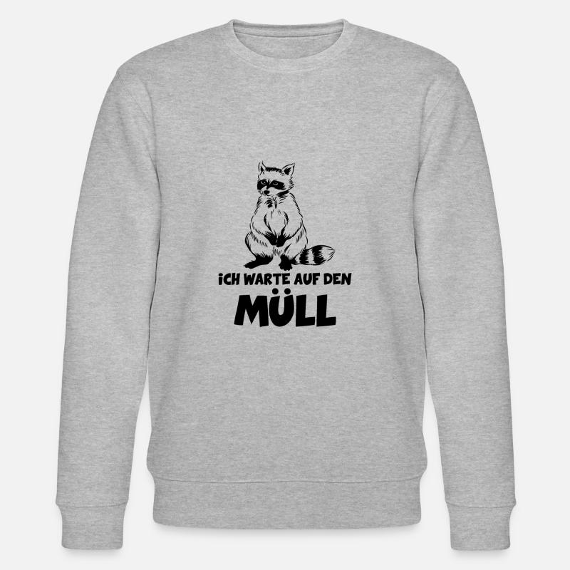 Waschbär Müllabfuhr Straßenreinigung - Stanley/Stella Unisex Bio-Sweatshirt CHANGER  - Grau meliert