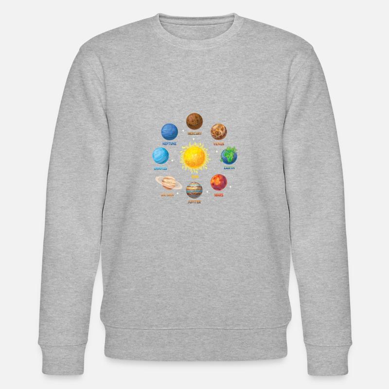 Planète Système Solaire - Sweat bio CHANGER Stanley/Stella Unisexe - gris chiné