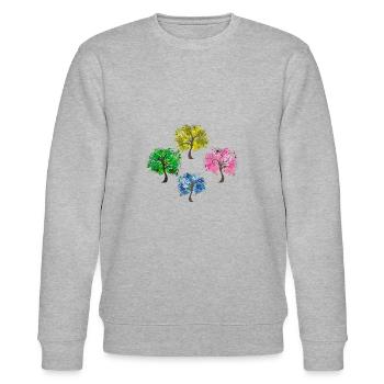 Baum - Stanley/Stella Unisex Bio-Sweatshirt CHANGER  - Grau meliert - Vorne - Nik (191cm) & Marisol (170cm)