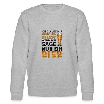 ich glaube mir nicht mal selbst wenn ich sage Bier - Stanley/Stella Unisex Bio-Sweatshirt CHANGER  - Grau meliert - Vorne - Nik (191cm) & Marisol (170cm)
