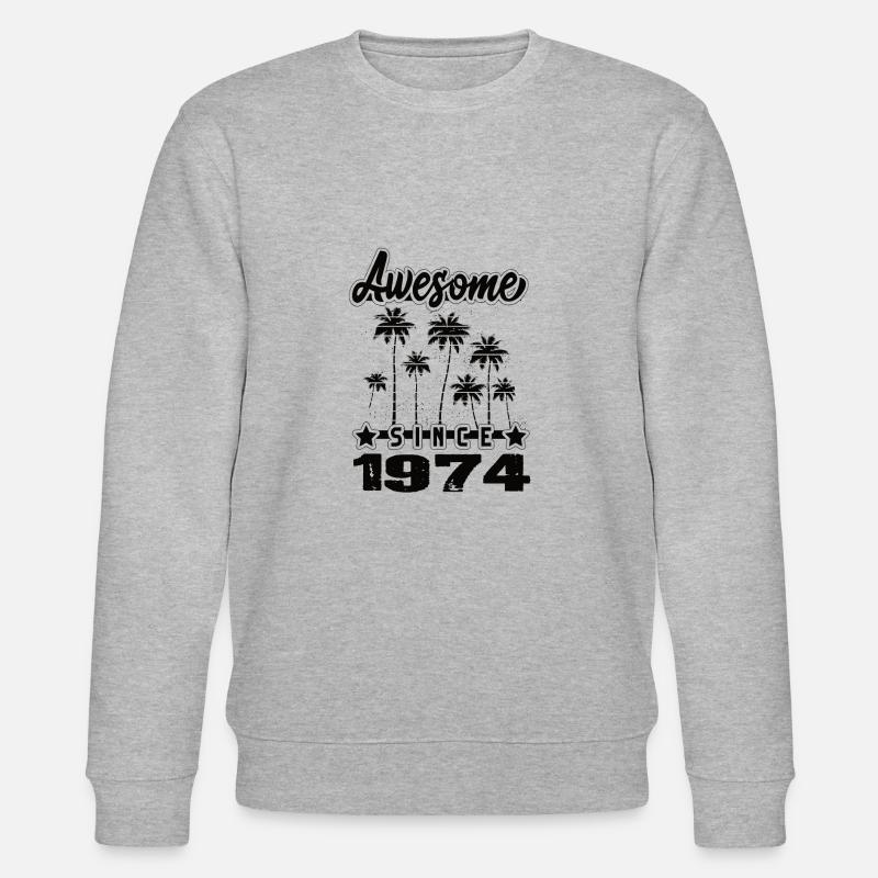 Awesome Since 1974 - Stanley/Stella Unisex Bio-Sweatshirt CHANGER  - Grau meliert