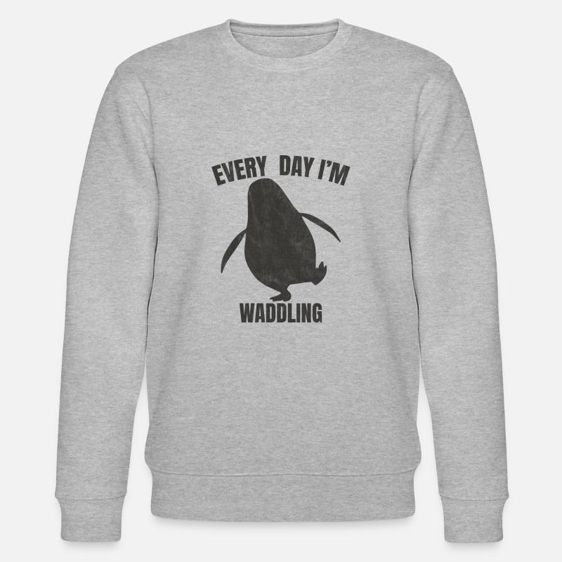 Pinguin Waddling - Stanley/Stella Unisex Bio-Sweatshirt CHANGER  - Grau meliert