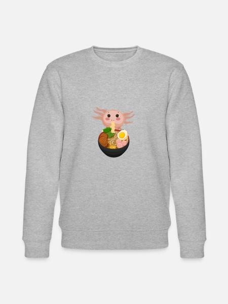 Ramen Axolotl Kawaii Anime Japansk Mad Teenagere Lon - Stanley/Stella økologisk unisex-sweatshirt CHANGER  - grå meleret