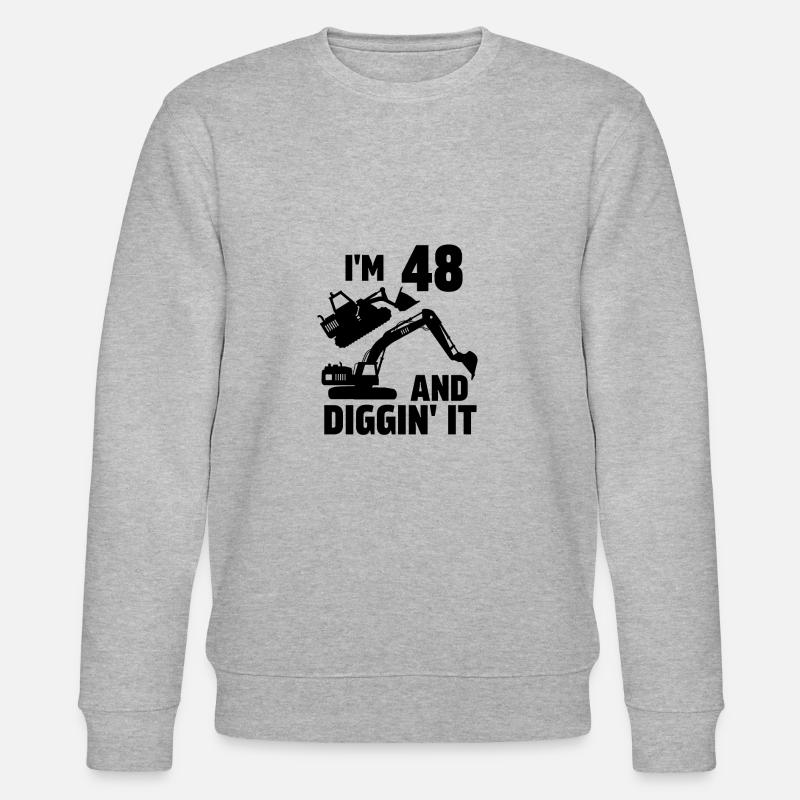 I'm 48 and Diggin' It - Stanley/Stella CHANGER Unisex Organic Sweatshirt - heather grey