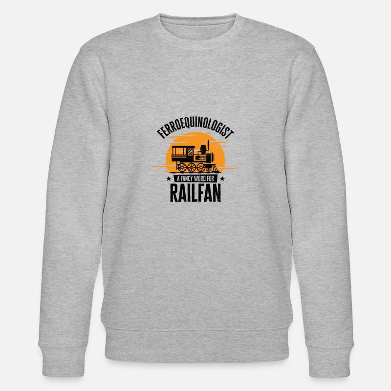 Ferroequinologist Eisenbahn Eisenbahnfan - Stanley/Stella Unisex Bio-Sweatshirt CHANGER  - Grau meliert