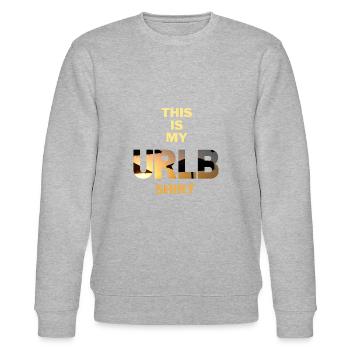 This is my URLB shirt - Urlaubs Shirt Sonne Strand - Stanley/Stella Unisex Bio-Sweatshirt CHANGER  - Grau meliert - Vorne - Nik (191cm) & Marisol (170cm)