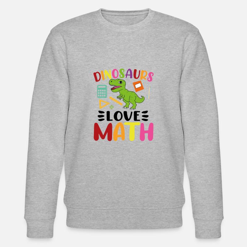 Dinosaurs love Math - Stanley/Stella Unisex Bio-Sweatshirt CHANGER  - Grau meliert
