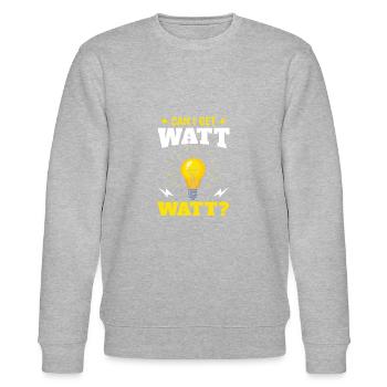 Puis-je obtenir des watts? Design amusant pour - Sweat bio CHANGER Stanley/Stella Unisexe - gris chiné - Devant - Nik (191cm) & Marisol (170cm)