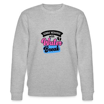Pregnancy Funny Announcement Reveal - Stanley/Stella CHANGER Unisex Organic Sweatshirt - heather grey - Front - Nik (191cm) & Marisol (170cm)