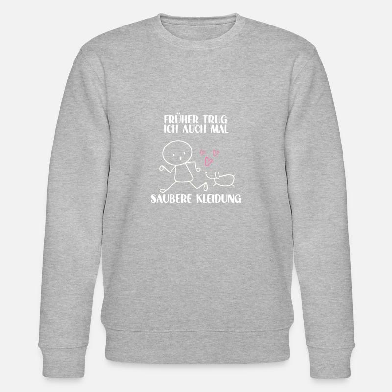 Strichmännchen Hunde Liebe Hundespruch Hunde - Stanley/Stella Unisex Bio-Sweatshirt CHANGER  - Grau meliert