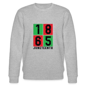 Juneteenth Shirt, 1865 BLM, Afro Femmes, Mélanine, - Sweat bio CHANGER Stanley/Stella Unisexe - gris chiné - Devant - Nik (191cm) & Marisol (170cm)