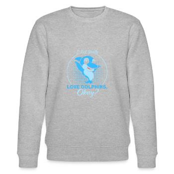 Delfin Delfin Liebhaber Tier Delfine Geschenk - Stanley/Stella Unisex Bio-Sweatshirt CHANGER  - Grau meliert - Vorne - Nik (191cm) & Marisol (170cm)