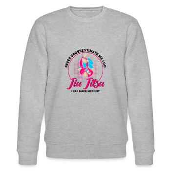 Kampfsportarten Brasilianisches Jiu Jitsu Geschenk - Stanley/Stella Unisex Bio-Sweatshirt CHANGER  - Grau meliert - Vorne - Nik (191cm) & Marisol (170cm)