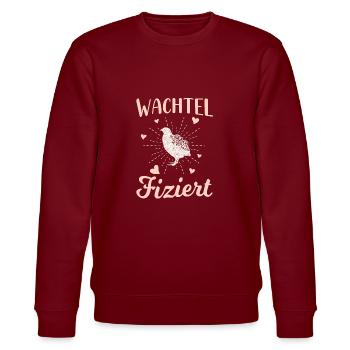 Legewachtel Wachtel Fiziert Wachtelflüsterin - Stanley/Stella Unisex Bio-Sweatshirt CHANGER  - Burgunderrot - Vorne - Nik (191cm) & Marisol (170cm)
