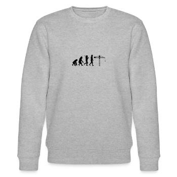 Crane operator Evolution - Stanley/Stella CHANGER Unisex Organic Sweatshirt - heather grey - Front - Nik (191cm) & Marisol (170cm)