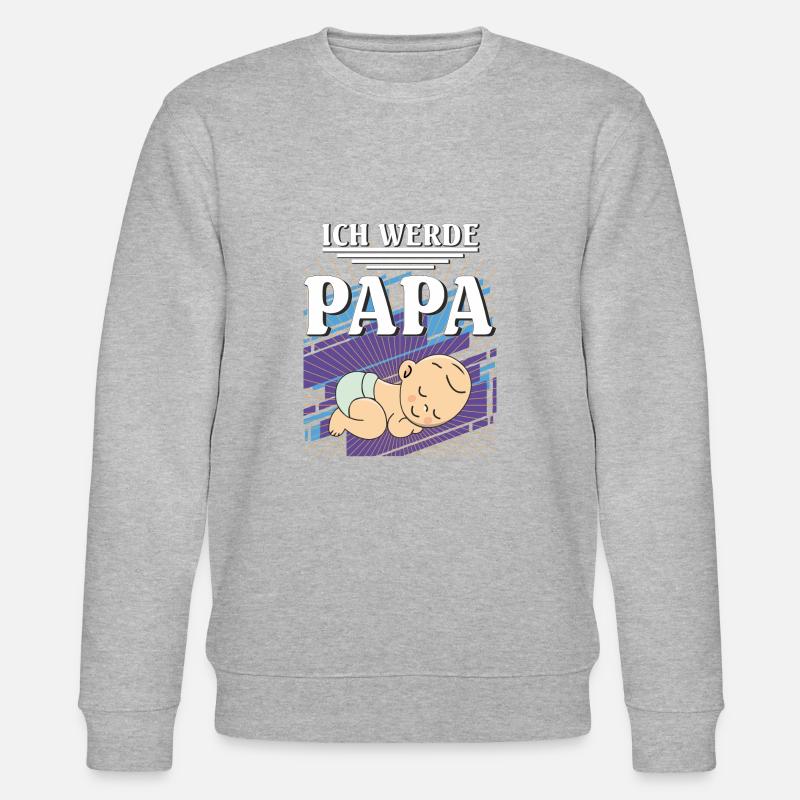 ICH WERDE PAPA - Stanley/Stella Unisex Bio-Sweatshirt CHANGER  - Grau meliert
