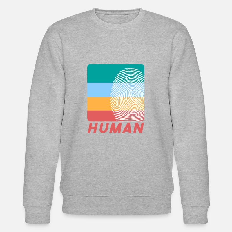 Human Fingerprints - Stanley/Stella Unisex Bio-Sweatshirt CHANGER  - Grau meliert