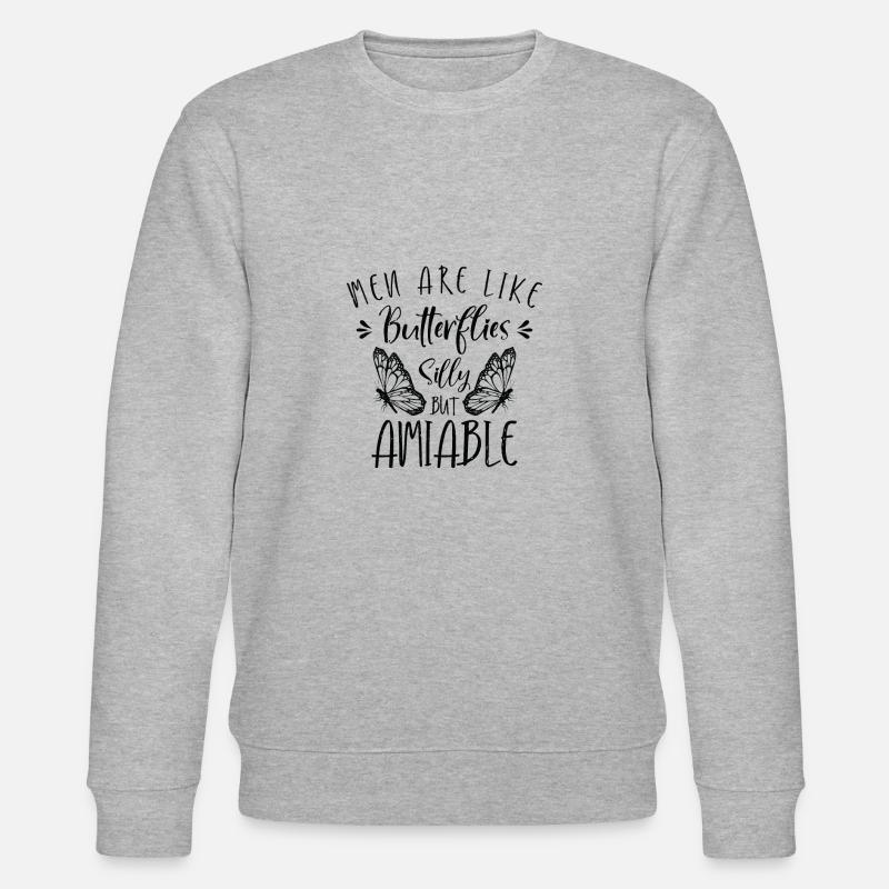 Papillon céleste Silly Men - Sweat bio CHANGER Stanley/Stella Unisexe - gris chiné