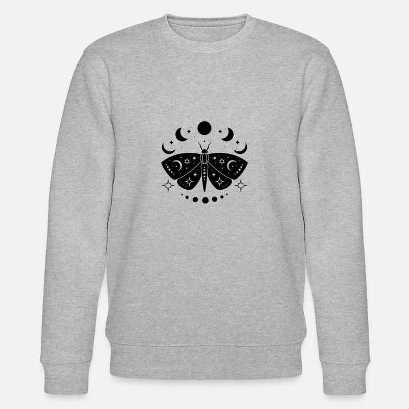 Papillon céleste mystique - Sweat bio CHANGER Stanley/Stella Unisexe - gris chiné